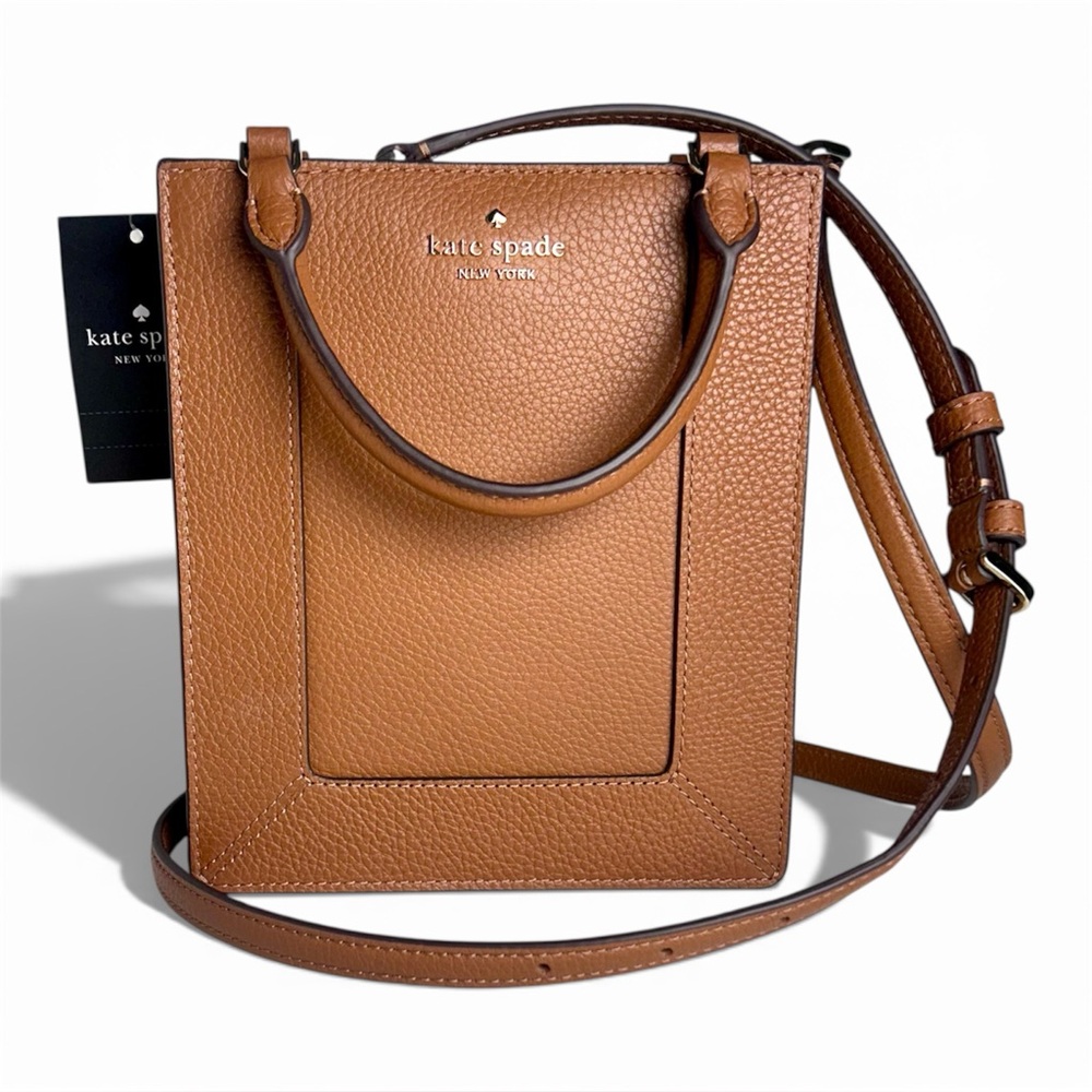Kate Spade Lena Mini Tote Pebbled Leather Crossbody Tote Warm Ginger K1884